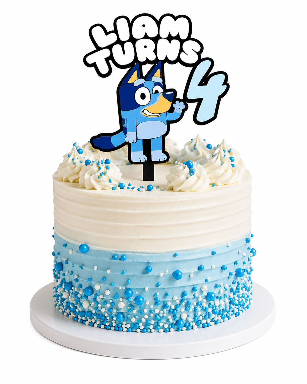 Personalized Bluey Cake Topper | Custom Blue Dog Birthday Cake Topper | Bluey Inspired Birthday Decoration | Personalized Name & Age Cake Topper