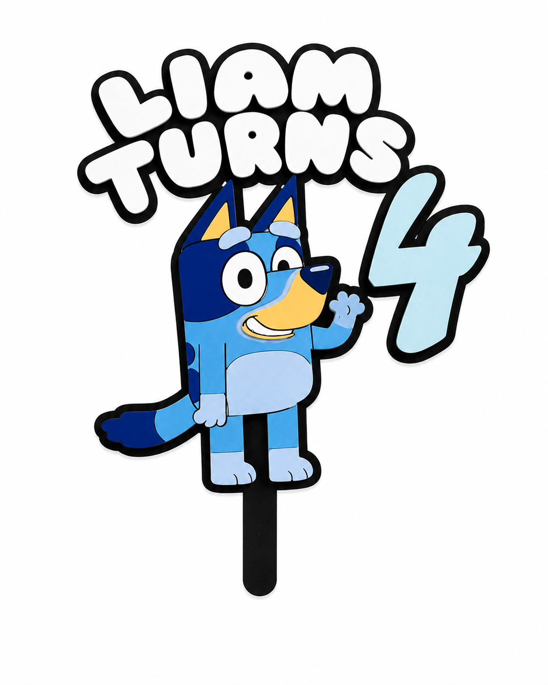 Personalized Bluey Cake Topper | Custom Blue Dog Birthday Cake Topper | Bluey Inspired Birthday Decoration | Personalized Name & Age Cake Topper