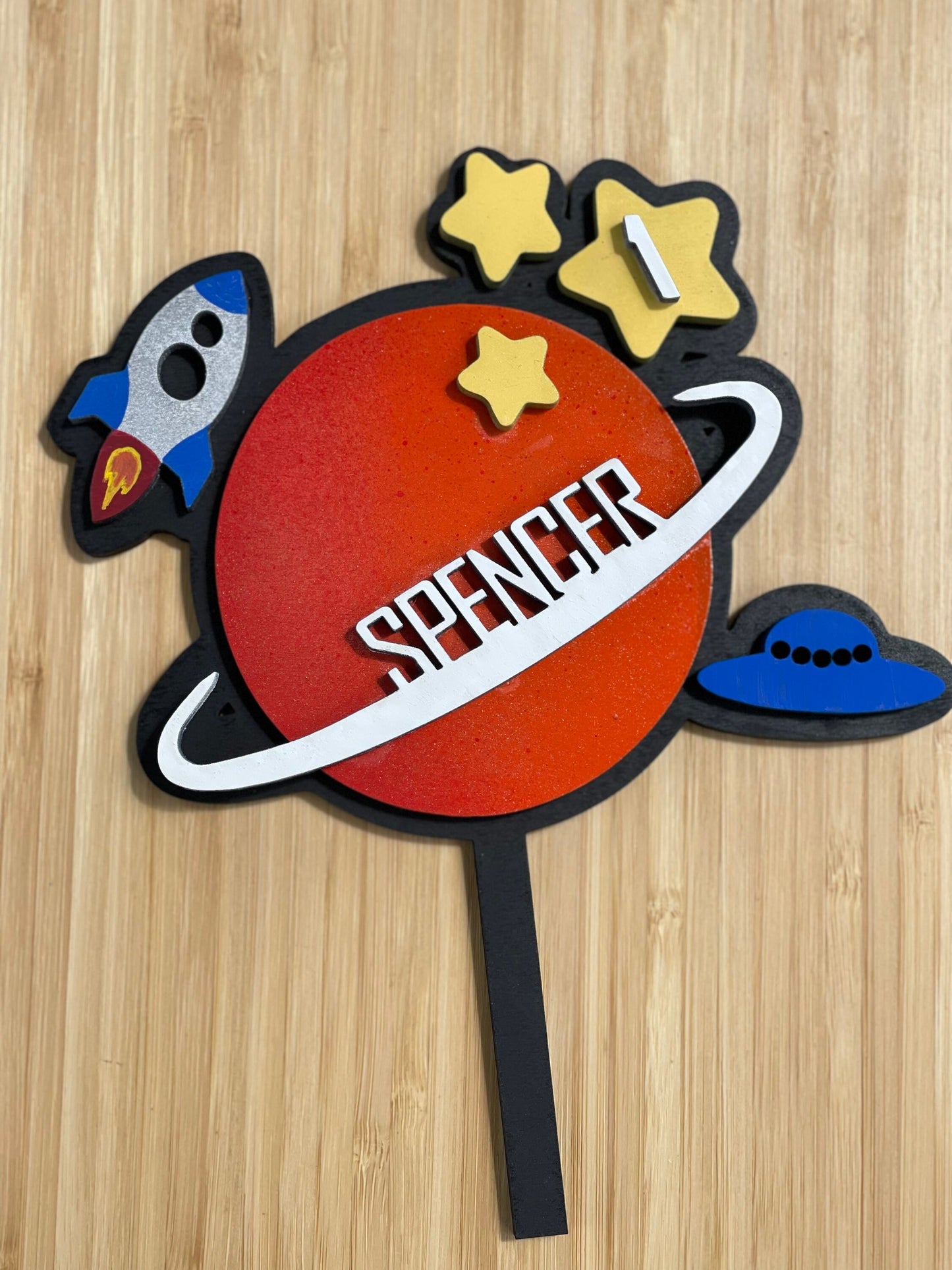 Space Cake Topper - Space Birthday Party -Outer Space Birthday -Astronaut Party Decor- Astronaut Cake Topper - Outer Space Cake Topper - NASA-Space X