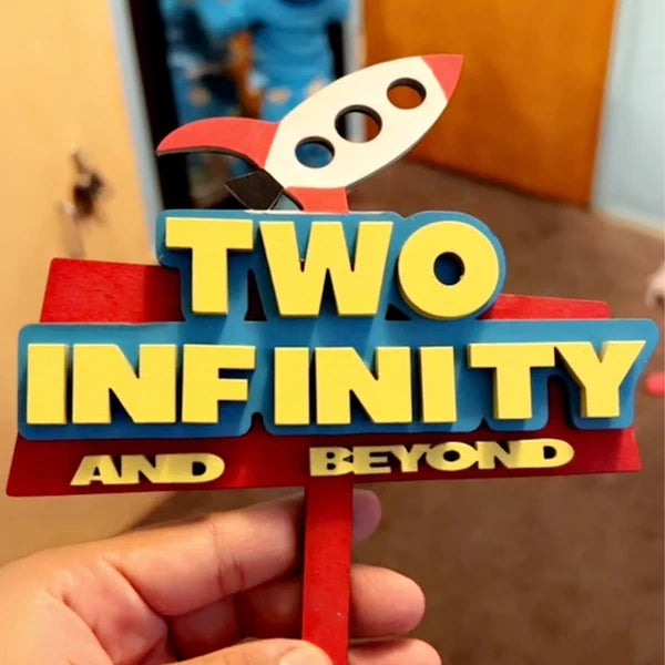 Toy Story Cake Topper - Two Infinity and Beyond - Cake Topper - Disney Cake Topper - Toy Story Party Decor - Toy Story Birthday - Toy Story