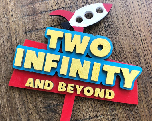 Toy Story Cake Topper - Two Infinity and Beyond - Cake Topper - Disney Cake Topper - Toy Story Party Decor - Toy Story Birthday - Toy Story