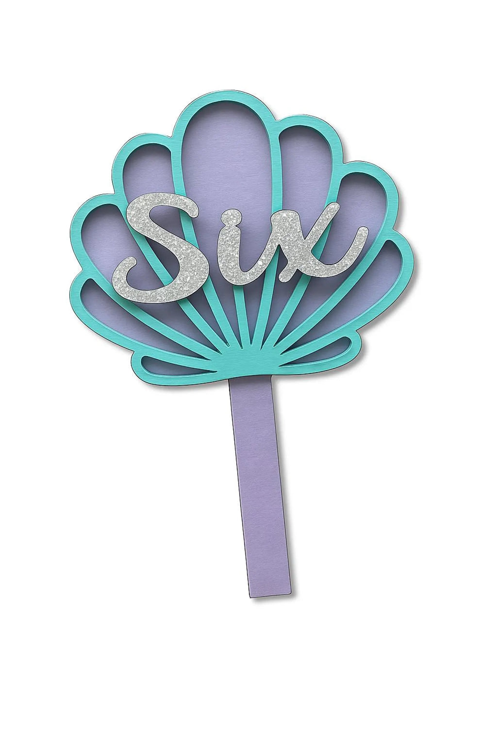 Mermaid Seashell Birthday Cake Topper