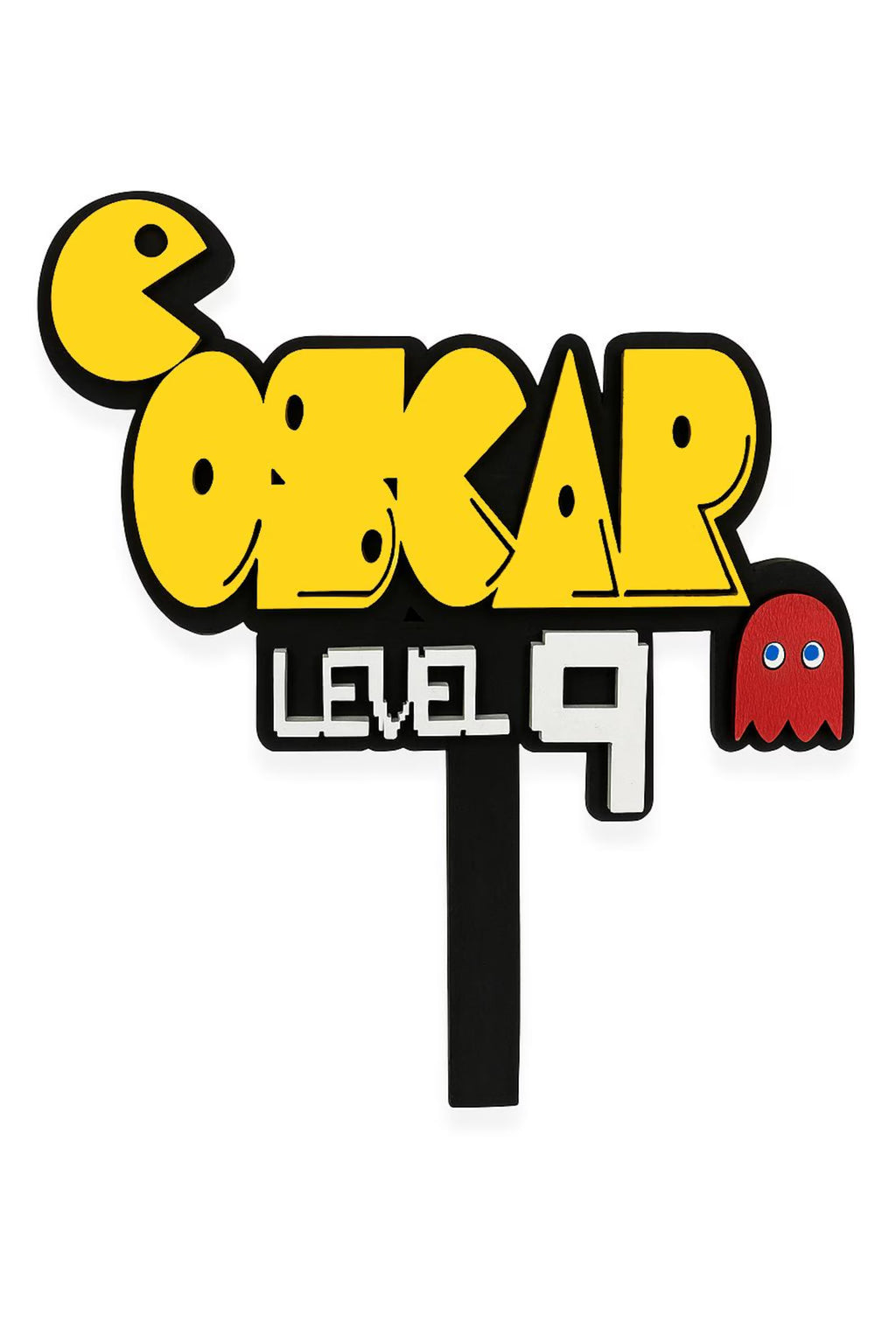Personalized Pacman Cake Topper - Retro Gamer Birthday Party