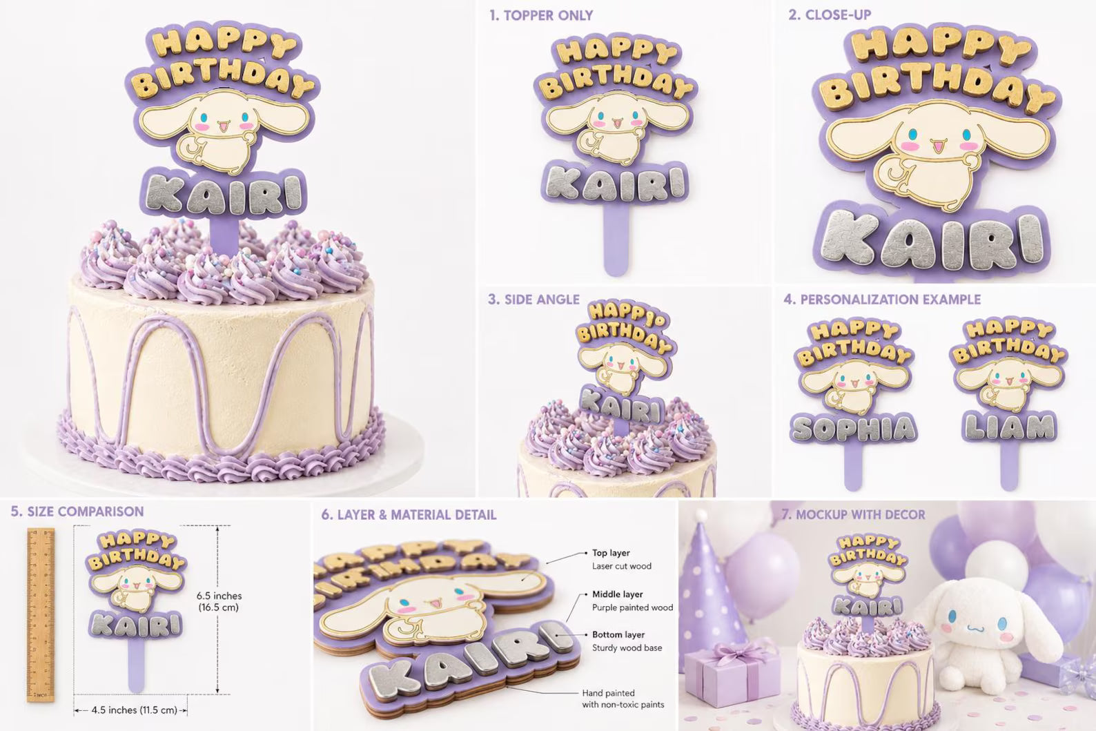 Cinnamon Roll Cake Topper