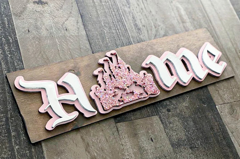 Disney Sign - Home - Wood Sign - Personalized -Disney Castle - Disney Home Sign - Magic Kingdom Home Sign