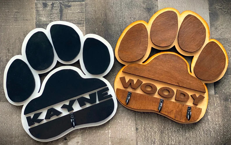 Personalized Dog Leash Holder - Dog Leash Holder - Custom Pet - Pet Leash Holder - Pet Accessories - Wall Leash Hanger - Pet Leash Hanger