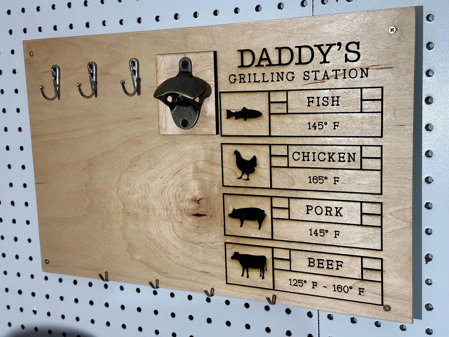 Grill Sign - Grilling Gifts - BBQ Utensil Holder - BBQ Gift - Personalized BBQ Sign - Bottle Opener Sign - Personalized Gift - Gifts for Him